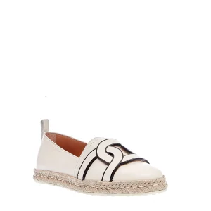 Espadrillas in pelle bianca con fibbia a catena - TOD'S