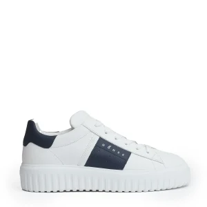 h stripe pelle bianco slash blu