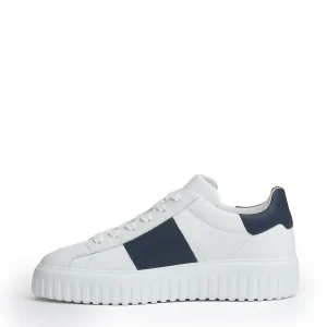 h stripe pelle bianco slash blu