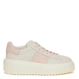 h stripes pelle bianco banda rosa