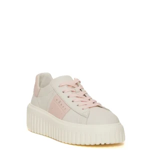 h stripes pelle bianco banda rosa