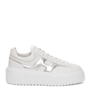 h stripes pelle bianco H argento