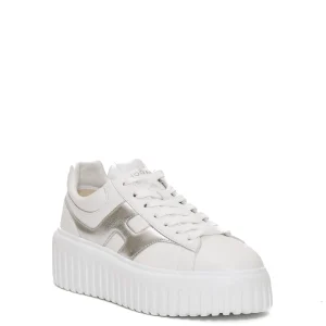 h stripes pelle bianco H argento