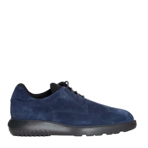 Hogan - Blue Suede Lace-Up Shoes with Cube Sole