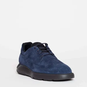 Hogan - Blue Suede Lace-Up Shoes with Cube Sole