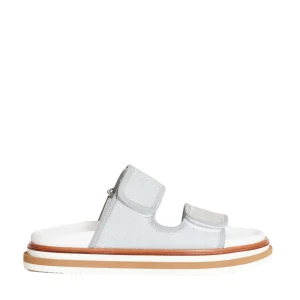HOGAN - Silver Glitter Slipper with Tear Detail: Shop Now!