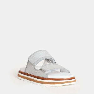 HOGAN - Silver Glitter Slipper with Tear Detail: Shop Now!