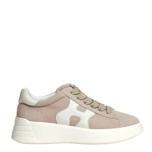 HOGAN - Sneakers Rebel in beige e suede bianco