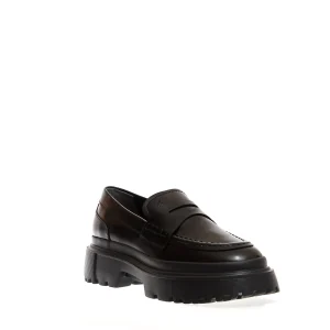 HOGAN - Stylish Black Leather Moccasins for Every Occasion