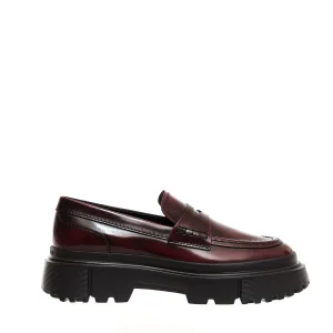 HOGAN - Tank Moccasin: Elegant Burgundy Leather Shoes