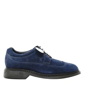 Hogan: Eleganti lace-up in camoscio blu con dettagli unici