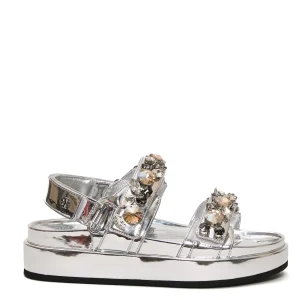 kira sport sandalo argento con pietre