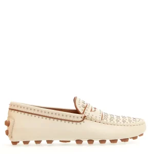 Mocassini in pelle bianca con borchie: scopri la collezione TOD'S