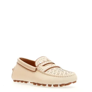 Mocassini in pelle bianca con borchie: scopri la collezione TOD'S