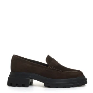 mocassino camoscio marrone