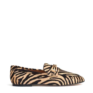 mocassino effetto cavallino beige nero
