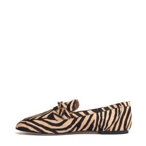 mocassino effetto cavallino beige nero