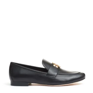 mocassino Eleanor pelle nera logo