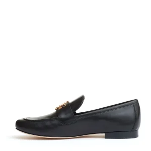 mocassino Eleanor pelle nera logo