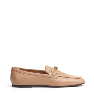 mocassino fibbia pelle beige