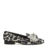 mocassino fiocco strass e stampa leopardo
