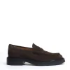 mocassino fondo grosso camoscio marrone