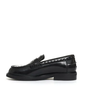 mocassino nero con borchie