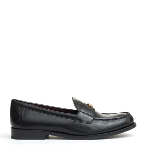 mocassino nero con logo