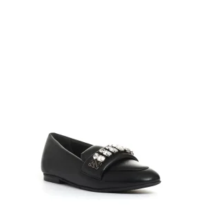 mocassino nero con strass