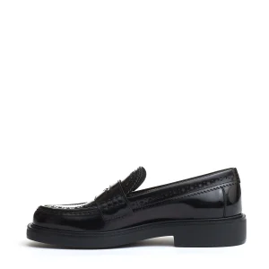 mocassino pelle spazzolata inglese nero