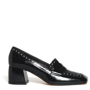 mocassino tacco 5 cm nero