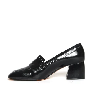 mocassino tacco 5 cm nero