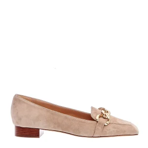 Moccasin Heel 30mm: Scarpe Suede Beige da Sorelle Perego