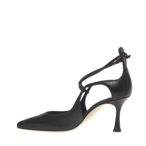 NINALILOU - Eleganti décolleté in pelle nera T.75