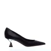NINALILOU: Scarpe con tacco in pelle nera da 55 mm