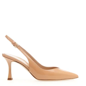 NINALILOU: Slingback Vernice Nude con Tacco 75 mm - Scarpe Eleganti