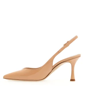 NINALILOU: Slingback Vernice Nude con Tacco 75 mm - Scarpe Eleganti
