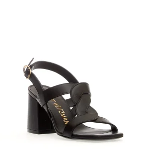 "Sandalo in pelle nera con treccia e tacco 75mm" - Acquista ora!