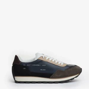 running 86er camoscio pelle nero blu tortora
