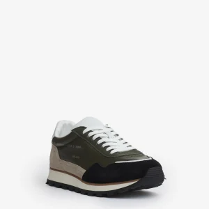 running 86er pelle verde camoscio beige e nero