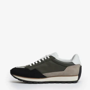 running 86er pelle verde camoscio beige e nero