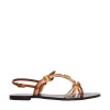 Sandali bassi in pelle e cinturini platinati di Tory Burch