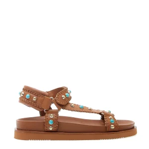 Sandali in pelle con borchie e turchese: acquista online!