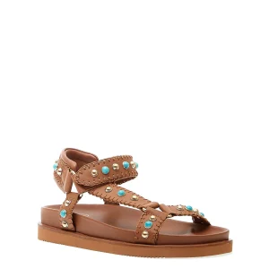 Sandali in pelle con borchie e turchese: acquista online!