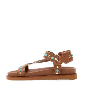 Sandali in pelle con borchie e turchese: acquista online!
