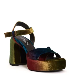 Sandali in velluto multicolore con plateau: scopri la collezione!