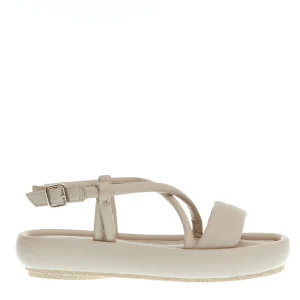 Sandali zeppa bassa in pelle beige: scopri Patrizia Bonfanti
