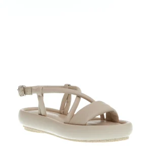 Sandali zeppa bassa in pelle beige: scopri Patrizia Bonfanti