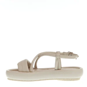 Sandali zeppa bassa in pelle beige: scopri Patrizia Bonfanti