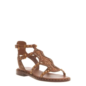 Sandalia ASH in cuoio con borchie oro: eleganza e stile